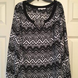 Black and White Blouse